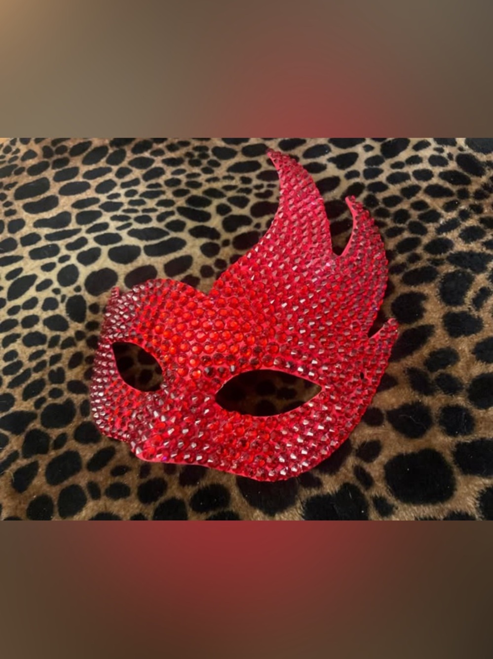 Red Rhinestone Masquerade Mask Festival Mardi Gras